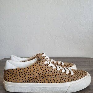 Madewell Sidewalk Spot Dot Genuine Calf Hair Sneaker Shoe Low Top AA176 Womens 7